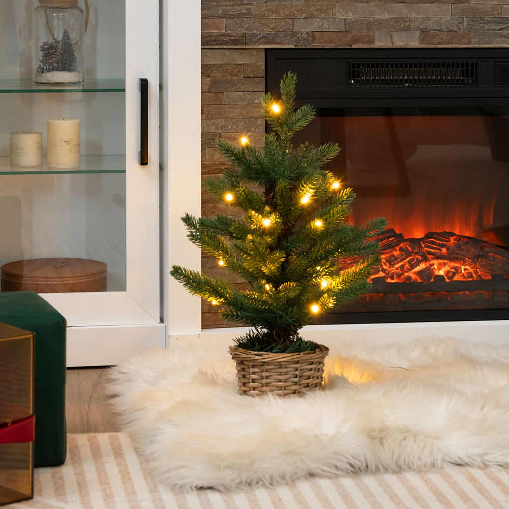 Pre-Lit Artificial Mini Christmas Tree with 96 Branch Tips