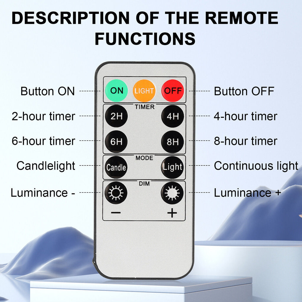 Pack of 3 Flameless Flickering Candle with Remote Realistic LED Fake Candles