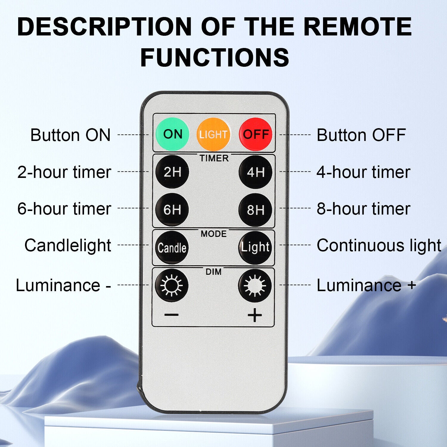 Pack of 3 Flameless Flickering Candle with Remote Realistic LED Fake Candles