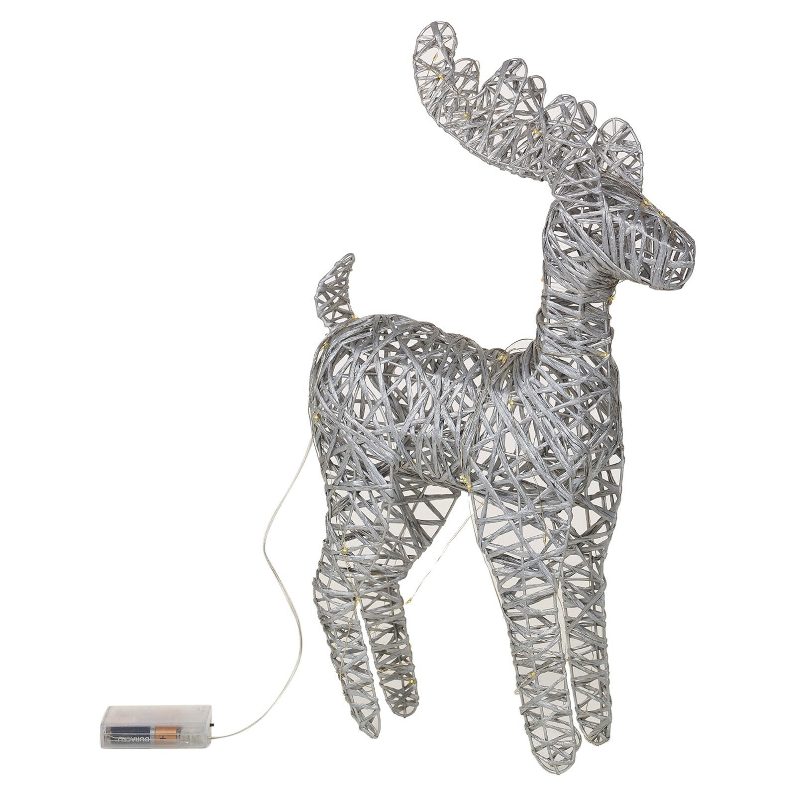 LED Light up Reindeer 37Cm Plastic Rattan Wire Frame Christmas Home Decorations