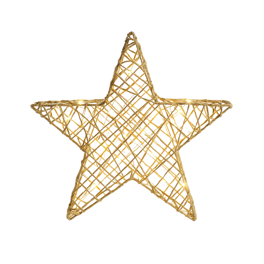 Christmas LED Star Decoration Light up Large Home Decor Gold Xmas Lighting 30Cm