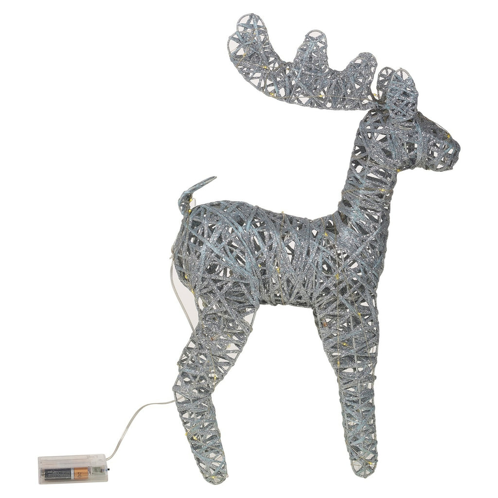 LED Light up Reindeer 37Cm Plastic Rattan Wire Frame Christmas Home Decorations