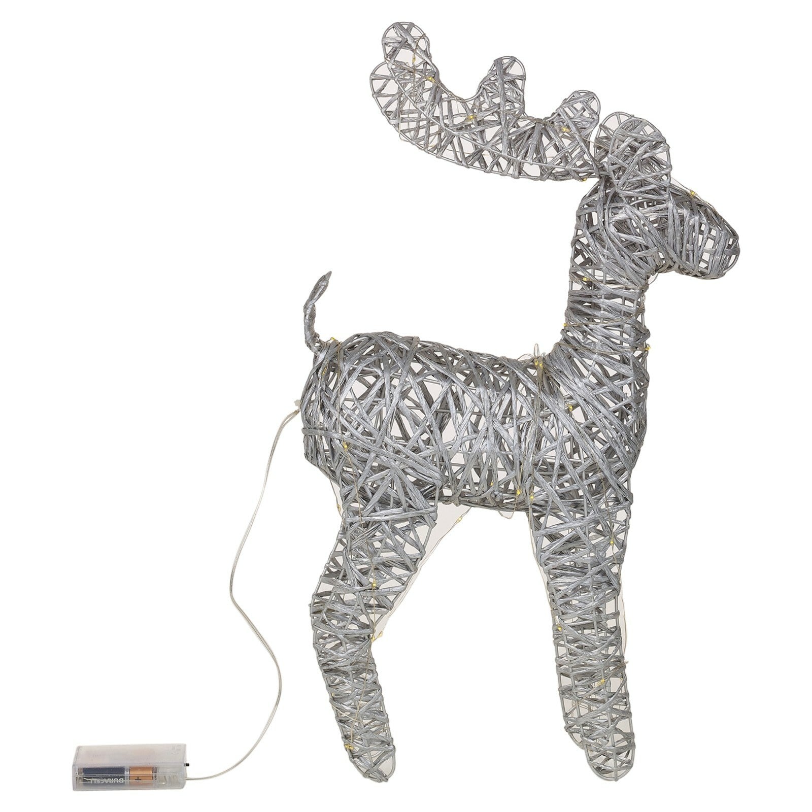 LED Light up Reindeer 37Cm Plastic Rattan Wire Frame Christmas Home Decorations