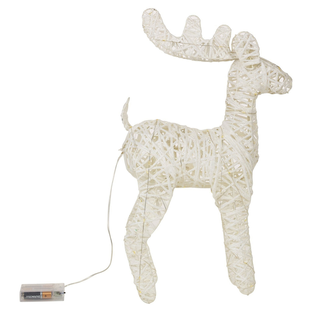LED Light up Reindeer 37Cm Plastic Rattan Wire Frame Christmas Home Decorations