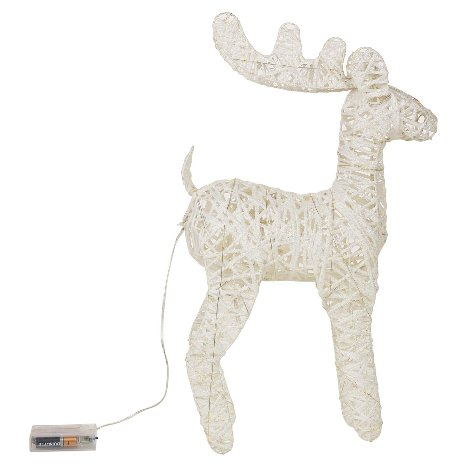 LED Light up Reindeer 37Cm Plastic Rattan Wire Frame Christmas Home Decorations