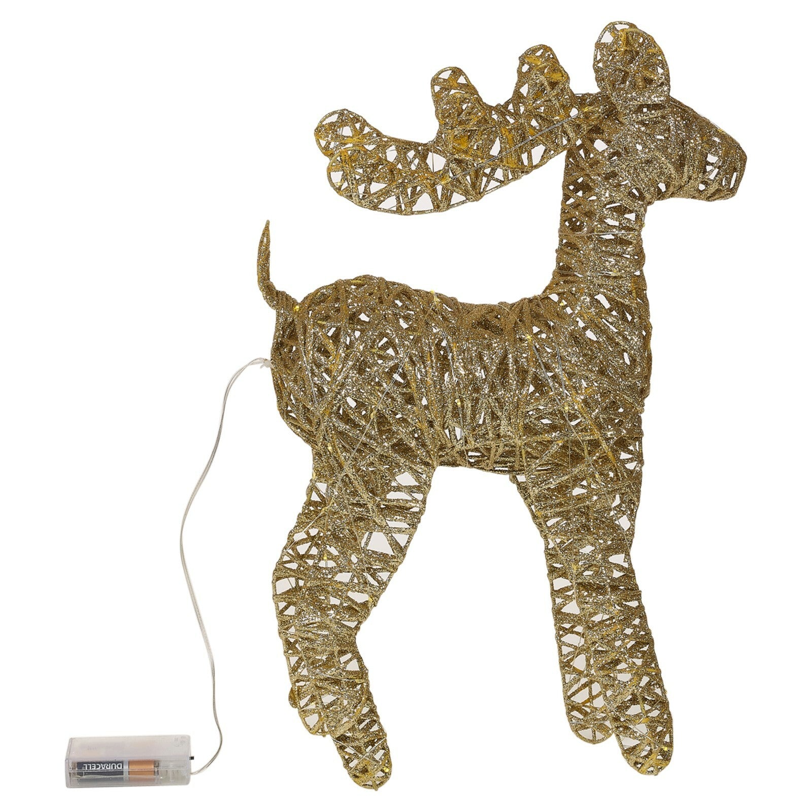 LED Light up Reindeer 37Cm Plastic Rattan Wire Frame Christmas Home Decorations