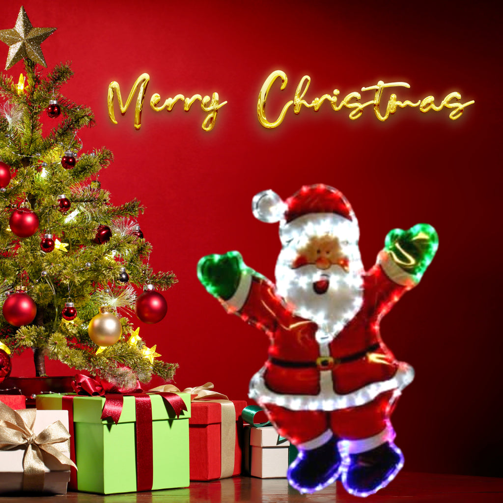 Christmas Santa Rope Light Decoration Hanging Outdoor Indoor LED Xmas Decor 78Cm