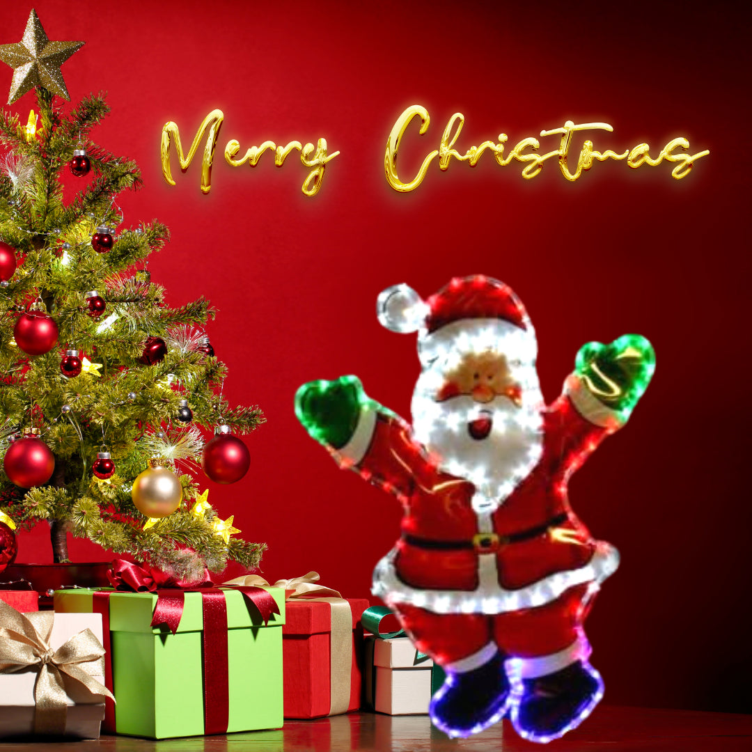 Christmas Santa Rope Light Decoration Hanging Outdoor Indoor LED Xmas Decor 78Cm