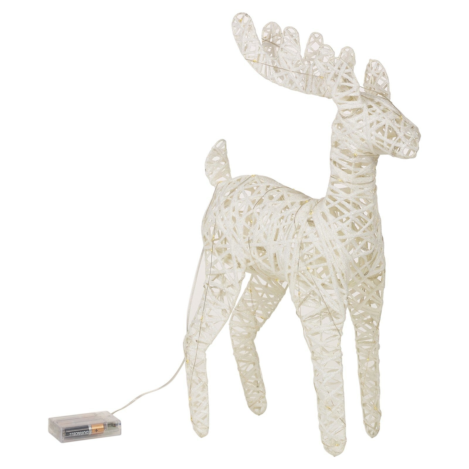 LED Light up Reindeer 37Cm Plastic Rattan Wire Frame Christmas Home Decorations