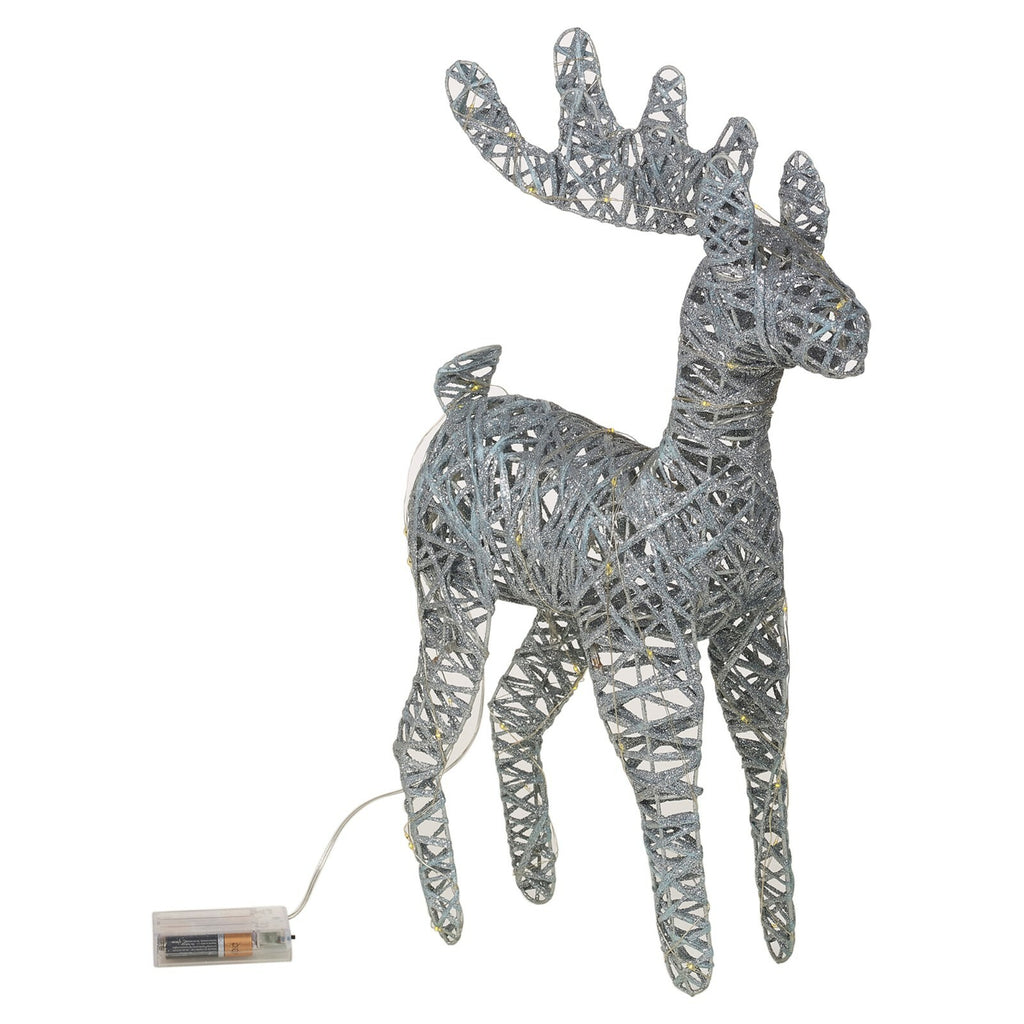 LED Light up Reindeer 37Cm Plastic Rattan Wire Frame Christmas Home Decorations