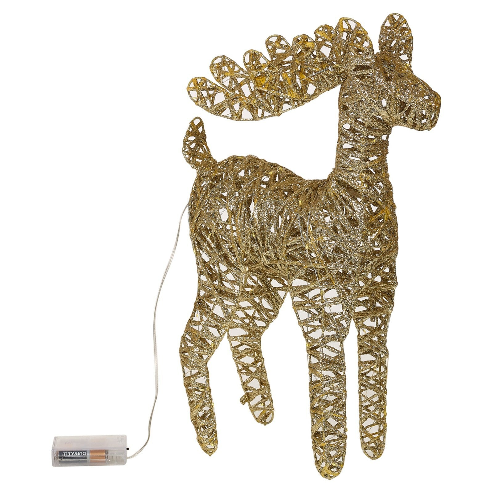 LED Light up Reindeer 37Cm Plastic Rattan Wire Frame Christmas Home Decorations