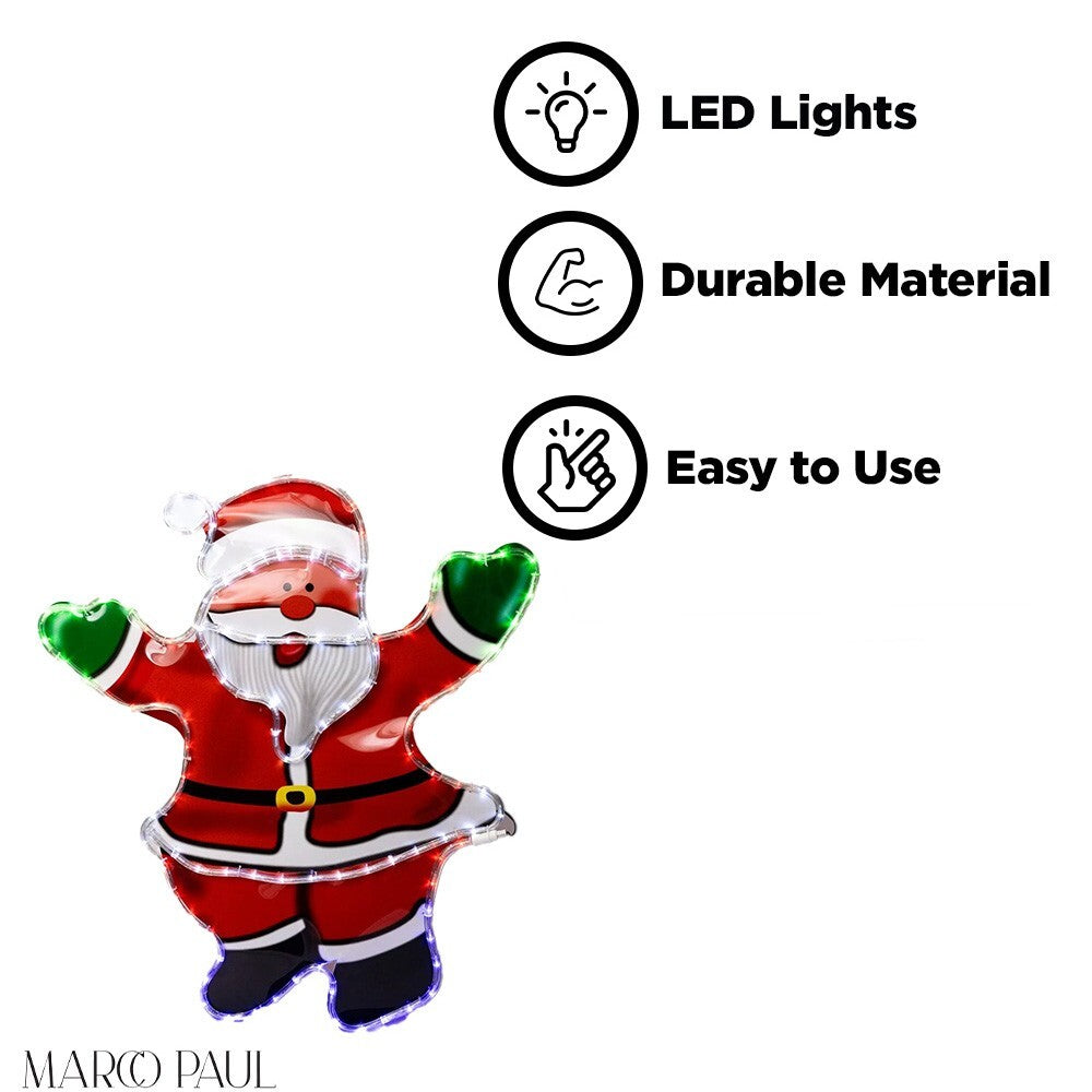 Christmas Santa Rope Light Decoration Hanging Outdoor Indoor LED Xmas Decor 78Cm