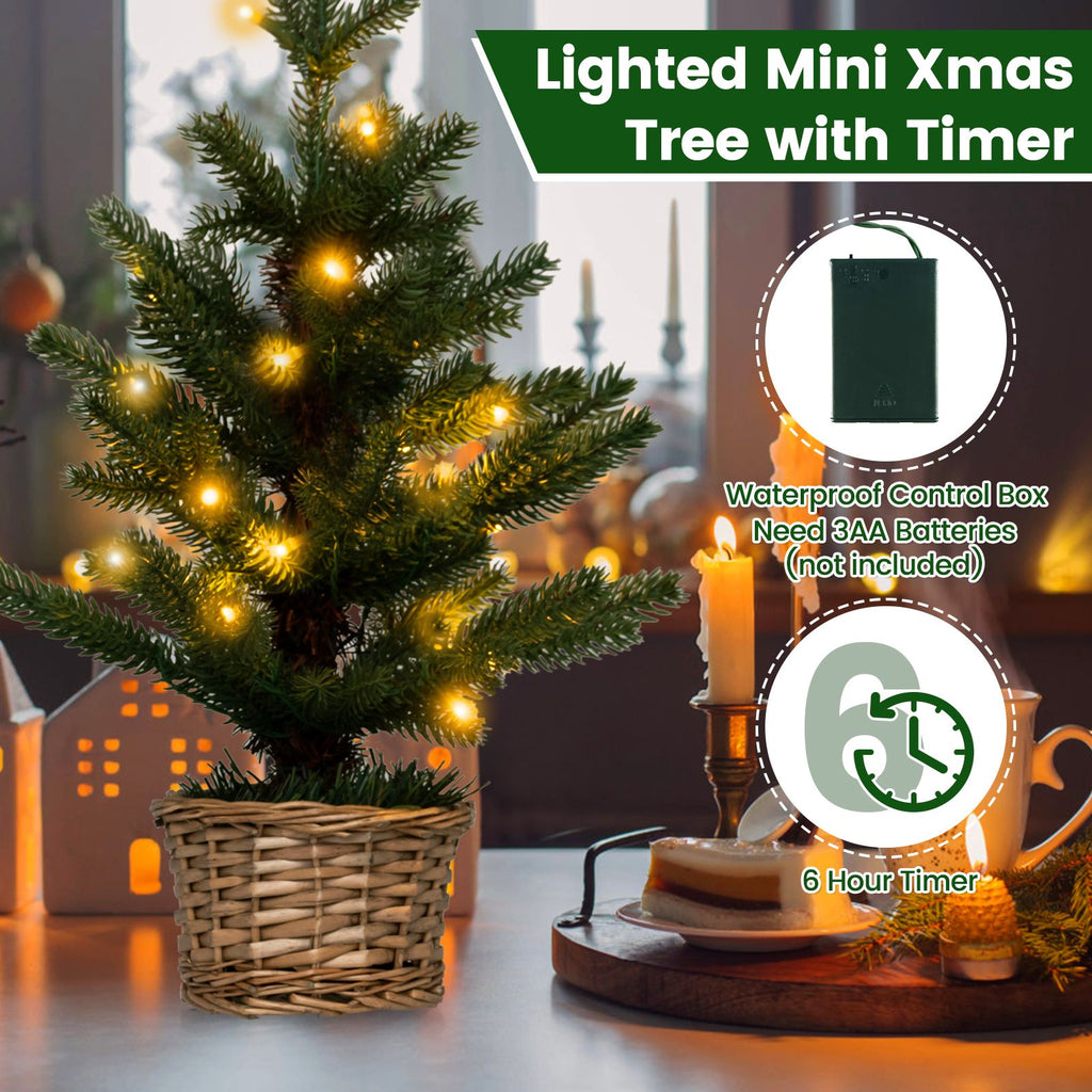Pre-Lit Artificial Mini Christmas Tree with 96 Branch Tips