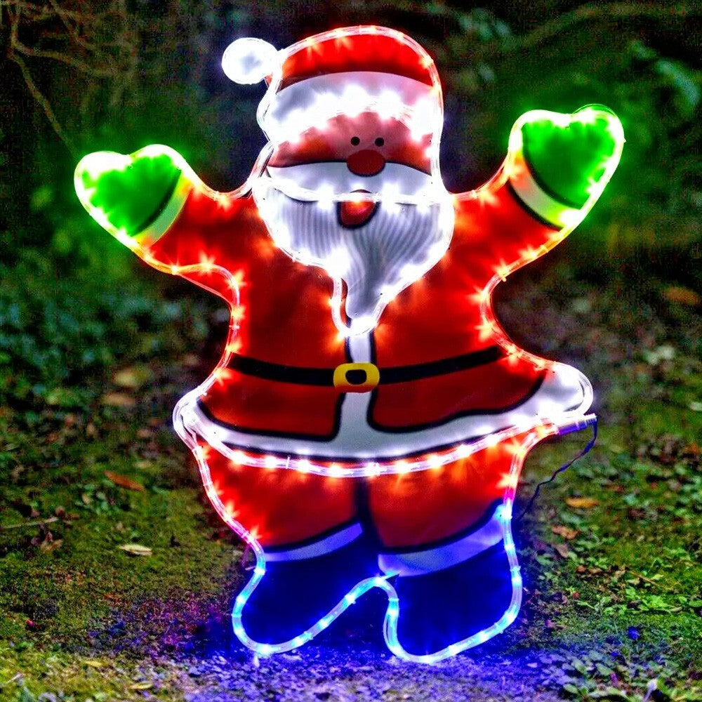 Christmas Santa Rope Light Decoration Hanging Outdoor Indoor LED Xmas Decor 78Cm