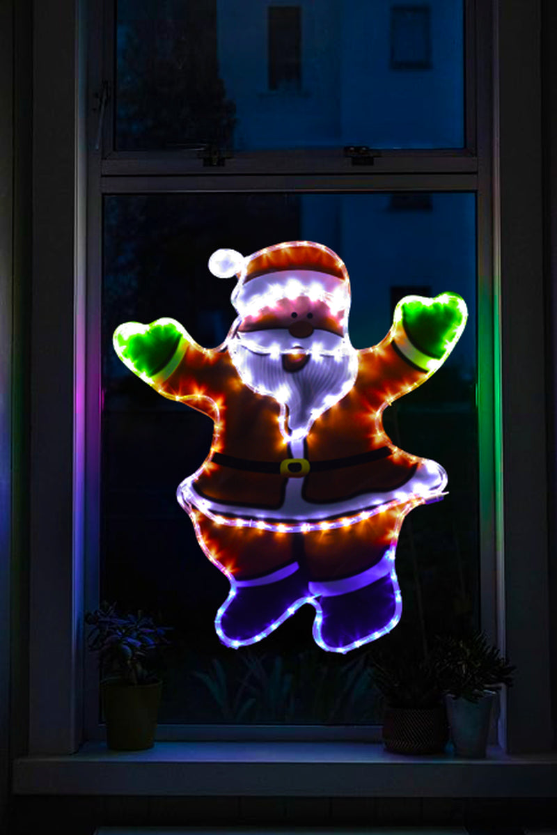 Christmas Santa Rope Light Decoration Hanging Outdoor Indoor LED Xmas Decor 78Cm