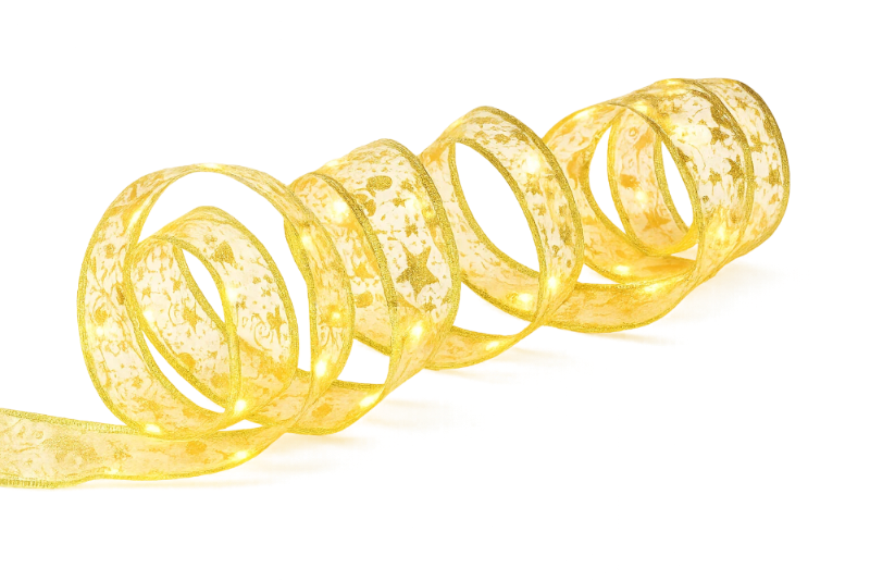 Christmas Decoration LED Ribbon Fairy Lights Christmas Tree Ornaments for Home 2024 DIY Bows Light String Navidad New Year 2025